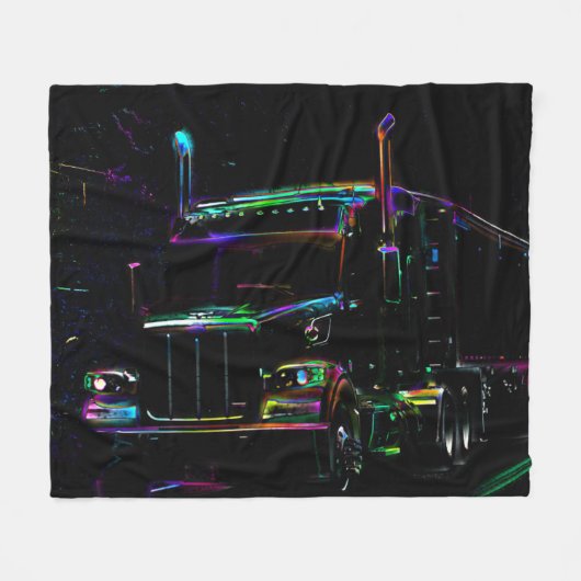 Couverture Polaire Retro Cargo Truck Art (Devant (Horizontal))