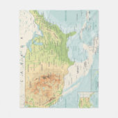 Couverture Polaire Rétro carte couleur du monde (Devant)