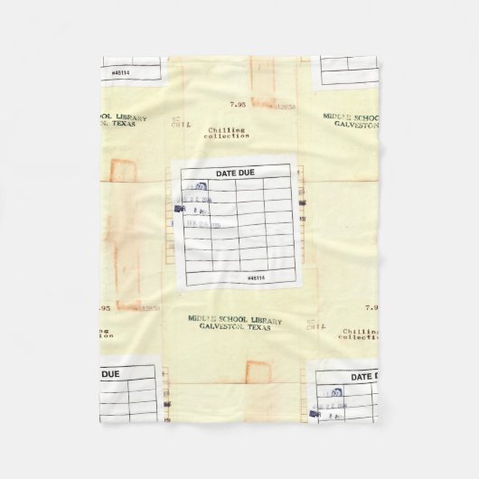 Couverture Polaire Rétro carte due de date de livre de bibliothèque (Devant)