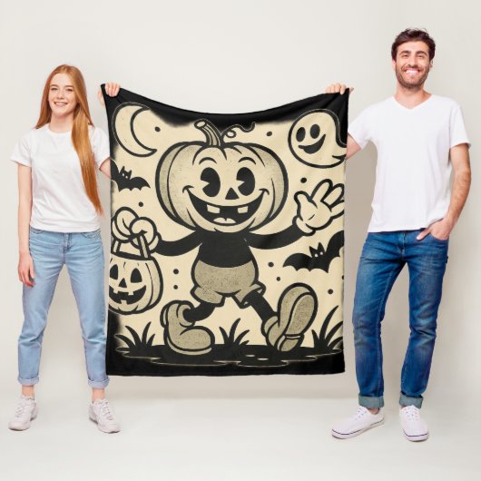 Couverture Polaire Retro cartoon-inspired Halloween blanket (En situation)