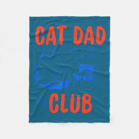 Couverture Polaire Retro Cat Dad Club Life Is Better With Cats Funny  (Devant)