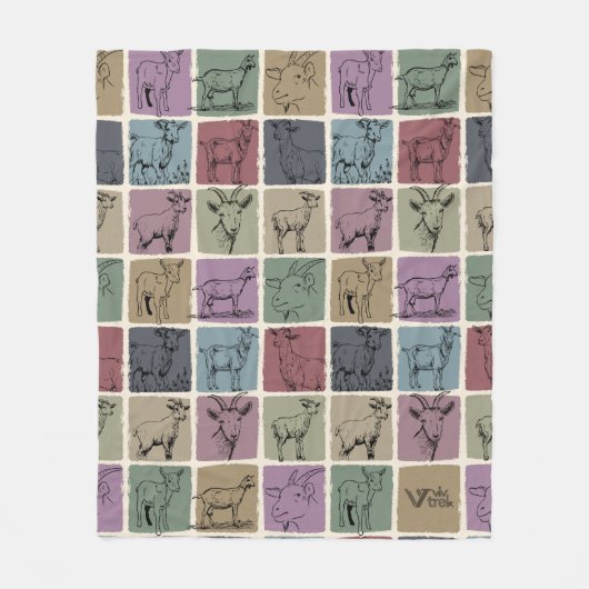 Couverture Polaire Retro Chèvre Lover Blanche ferme confortable anima (Devant)