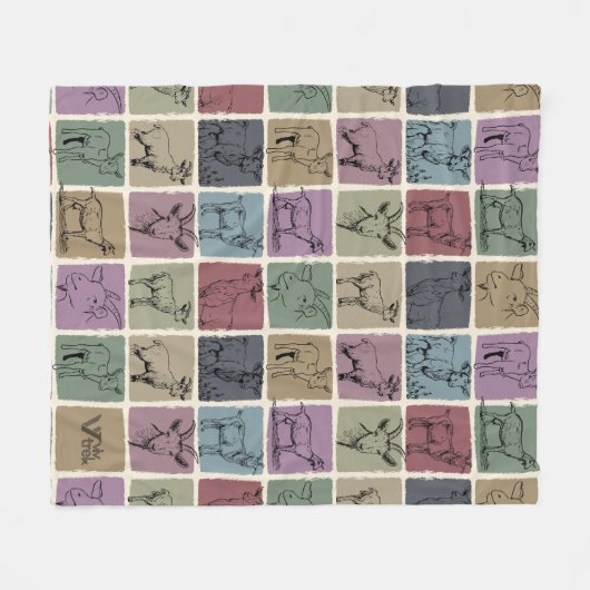 Couverture Polaire Retro Chèvre Lover Blanche ferme confortable anima (Devant (Horizontal))