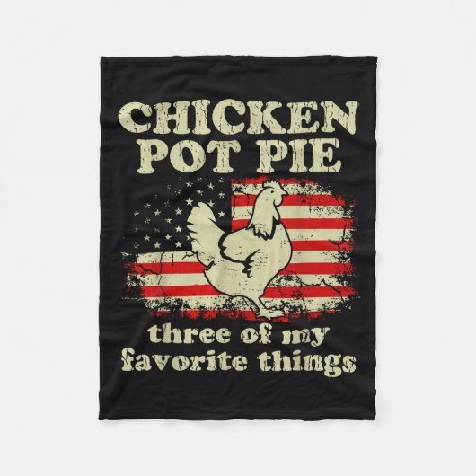 Couverture Polaire Retro Chicken T E Three Of My Favorite Things Funn (Devant)