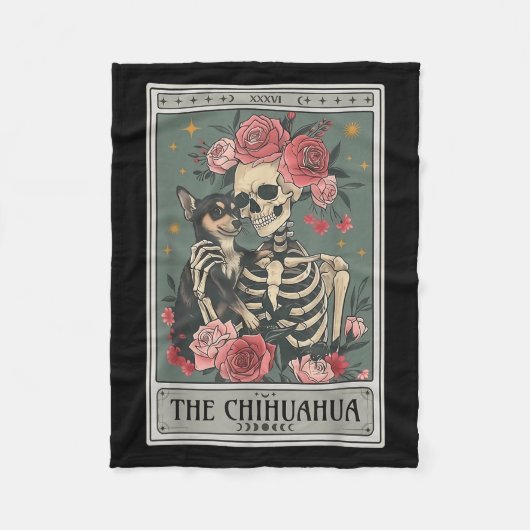 Couverture Polaire Retro Chihuahua Dog Lover The Moon Halloween , Wom (Devant)