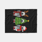 Couverture Polaire Retro Christmas African G Parrot Bird Santa Reinde (Devant (Horizontal))