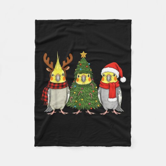 Couverture Polaire Retro Christmas Atiel Parrot Santa Reindeer (Devant)