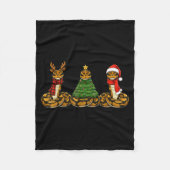 Couverture Polaire Retro Christmas Ball Python Snake Santa Reindeer (Devant)