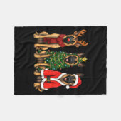 Couverture Polaire Retro Christmas Belgian Malinois Santa Reindeer Do (Devant (Horizontal))
