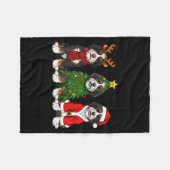 Couverture Polaire Retro Christmas Bernedoodle Santa Reindeer Dog Lov (Devant (Horizontal))