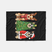 Couverture Polaire Retro Christmas Blue Heeler Santa Reindeer Dog Lov (Devant (Horizontal))