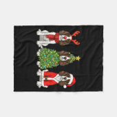 Couverture Polaire Retro Christmas English Springer Spaniel Santa Rei (Devant (Horizontal))