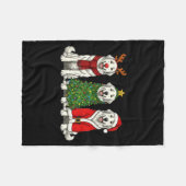 Couverture Polaire Retro Christmas Great Pyrenees Santa Reindeer Dog  (Devant (Horizontal))