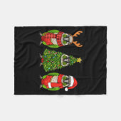 Couverture Polaire Retro Christmas Green Cheek Conure Parrot Santa Re (Devant (Horizontal))