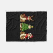 Couverture Polaire Retro Christmas Hognose Snake Santa Reindeer (Devant (Horizontal))