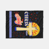 Couverture Polaire Retro Christmas In July Christian Jesus God Summer (Devant (Horizontal))