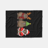 Couverture Polaire Retro Christmas Kiwi Bird Santa Reindeer  (Devant (Horizontal))