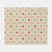 Couverture Polaire Retro Christmas Ornament Pink, Red, Green  (Devant (Horizontal))