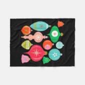 Couverture Polaire Retro Christmas Ornaments Mid Century Modern  (Devant (Horizontal))