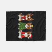 Couverture Polaire Retro Christmas Pallon Dog Lover Santa Reindeer (Devant (Horizontal))