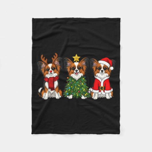 Couverture Polaire Retro Christmas Pallon Dog Lover Santa Reindeer (Devant)
