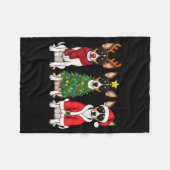 Couverture Polaire Retro Christmas Rat Terrier Santa Reindeer Dog Lov (Devant (Horizontal))