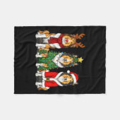 Couverture Polaire Retro Christmas Rough Collie Santa Reindeer Dog Lo (Devant (Horizontal))