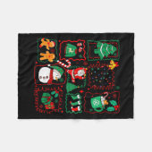 Couverture Polaire Retro Christmas Santa Claus Cocoa Xmas Tree Snowma (Devant (Horizontal))