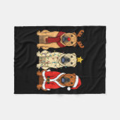 Couverture Polaire Retro Christmas Shar Pei Santa Reindeer Dog Lover (Devant (Horizontal))