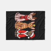 Couverture Polaire Retro Christmas Sphynx Cat Santa Reindeer  (Devant (Horizontal))