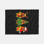Couverture Polaire Retro Christmas Sun Conure Parrot Santa Reindeer (Devant (Horizontal))