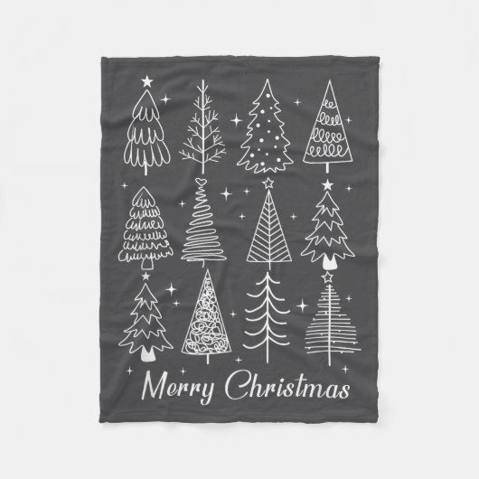 Couverture Polaire Retro Christmas Tree,funny Christmas Design Tee Wo (Devant)
