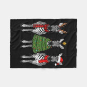 Couverture Polaire Retro Christmas Zebra Santa Reindeer Safari Animal (Devant (Horizontal))