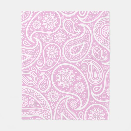 Couverture Polaire Rétro copie blanche rose-clair de Paisley (Devant)