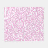 Couverture Polaire Rétro copie blanche rose-clair de Paisley (Devant (Horizontal))