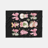 Couverture Polaire Retro Coquette Bow Nk Christmas Tree Snowman Xmas  (Devant (Horizontal))