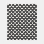 Couverture Polaire Retro Cute Black and White Hearts Pattern (Devant)