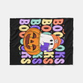 Couverture Polaire Retro Cute Ghost Enseignant Halloween Librairie Li (Devant (Horizontal))