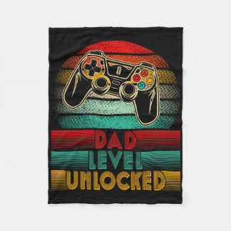 Couverture Polaire Retro Dad Level Unlocked New Dad Controller Father