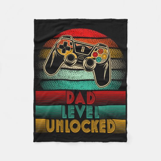 Couverture Polaire Retro Dad Level Unlocked New Dad Controller Father (Devant)