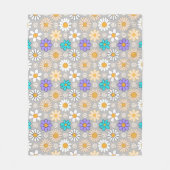 Couverture Polaire Retro Daisy Motif Simple.01. Gray BG (Devant)