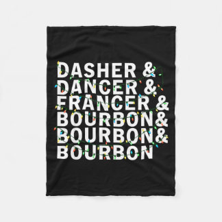 Couverture Polaire Retro Dasher Dancer Prancer Bourbon Christmas Funn