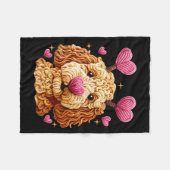 Couverture Polaire Retro Dog Goldendoodle Valentines Funny Gift Women (Devant (Horizontal))