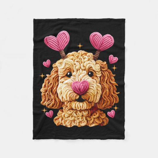 Couverture Polaire Retro Dog Goldendoodle Valentines Funny Gift Women (Devant)