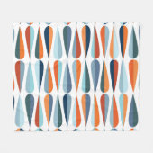 Couverture Polaire Rétro du milieu du siècle, goutte forme motif. (Devant (Horizontal))