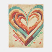 Couverture Polaire Rétro en forme de coeur (Devant)