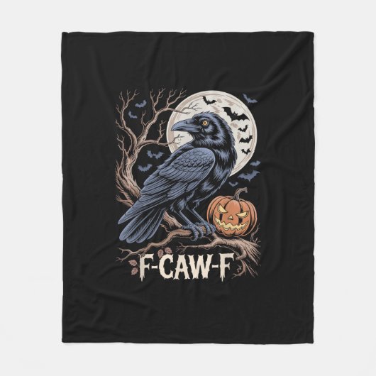 Couverture Polaire Retro F-Caw-F Bird Crow Funny Crow Bird Cawing Gru (Devant)