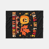 Couverture Polaire Retro Fall In Love With Learning Autumn Pumpkin Te (Devant (Horizontal))
