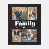 Couverture Polaire Retro Family 4 Photo Collage Arrière - plan noir (Devant)