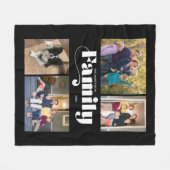 Couverture Polaire Retro Family 4 Photo Collage Arrière - plan noir (Devant (Horizontal))